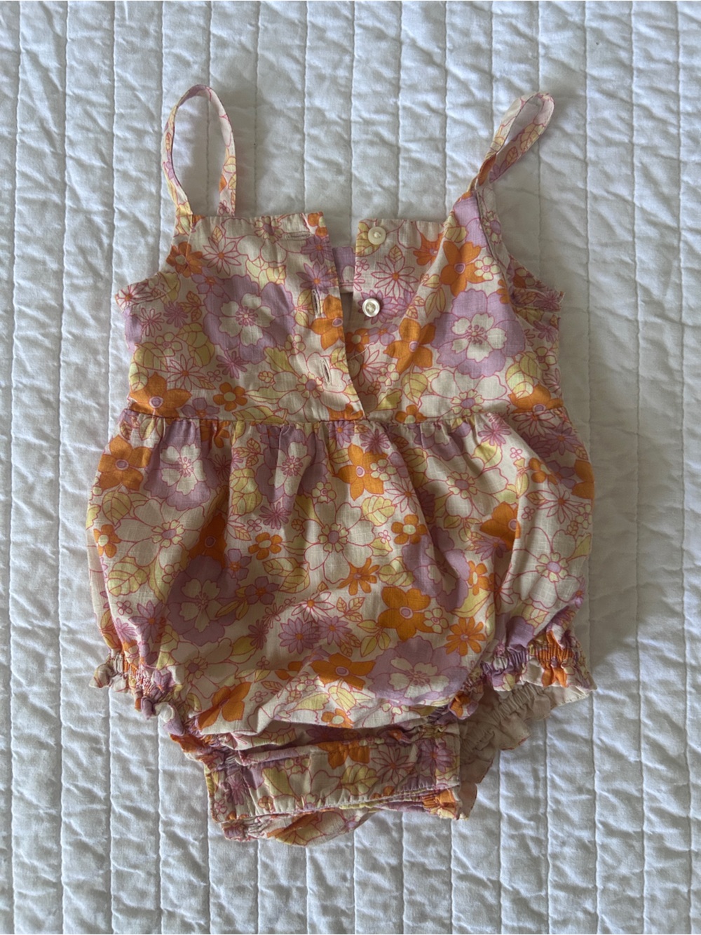 Baby Gap Floral Sleeveless Romper pink, orange and lilac 3-6 months baby girl